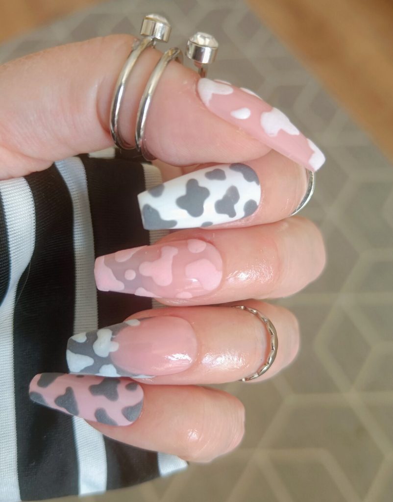 cow print nails